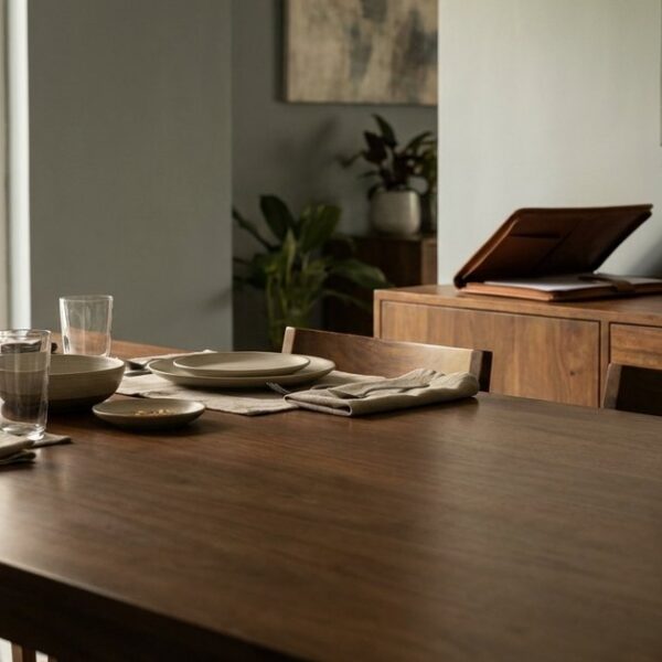 An Indian dining room set for a gathering, subtly hinting at a conversation on angel investing.