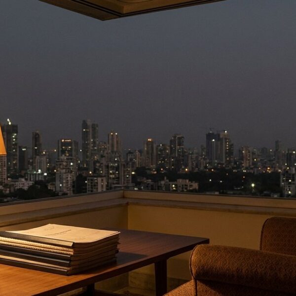 Investment portfolio documents in a Mumbai living room symbolize angel investing in startups over a decade.