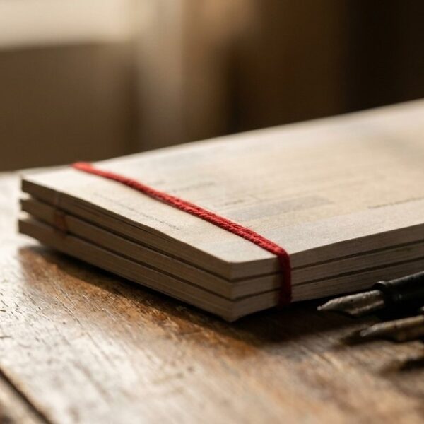 Close-up of chequebooks on a table, symbolizing building a diverse investment portfolio in angel investing.