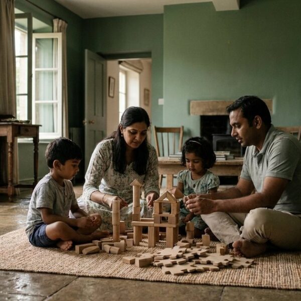 An Indian family explores modular learning with educational tools at home, as part of a 30-day parent experiment.