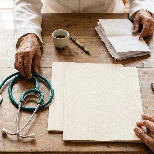 Physician-author connects evidence-based medicine and disciplined investing at a sunlit Indian table