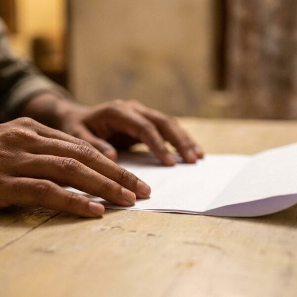 Close-up of hands on an appointment letter, highlighting the anticipation and contemplation of starting a first job in India.