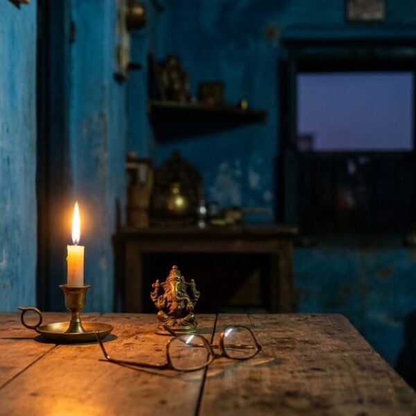 Quiet Indian workspace reflects the power of enthusiasm in sales from Bettger's experiences, with warm light and personal touches.