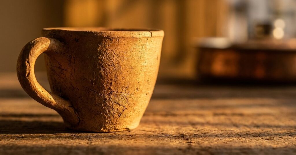 Close-up of a vintage earthen tea cup symbolizing the importance of 'why' in sales conversations.