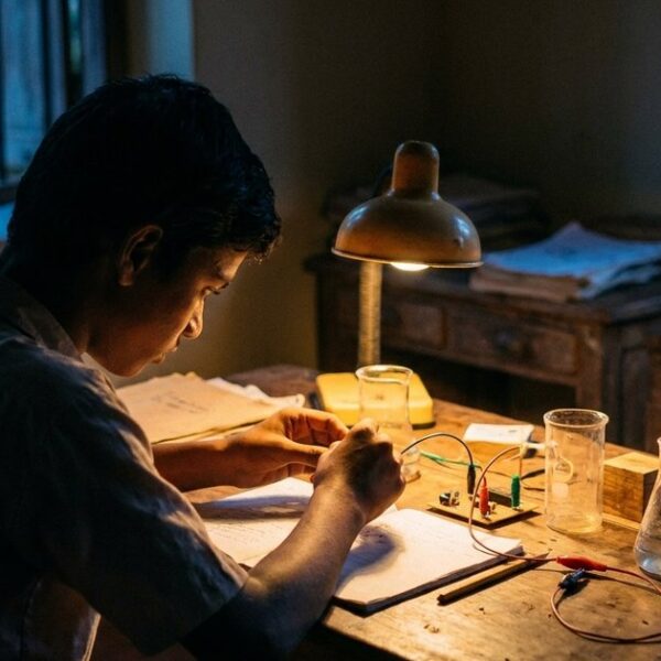 Student engaged in a science experiment, illustrating hands-on learning compared to exams in the article's topic.