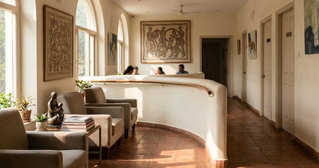 IVF clinic waiting room in India, highlighting the importance of honest conversations about fertility treatment.