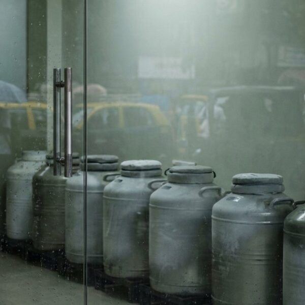 View into a clinic showing cryogenic tanks, highlighting embryo freezing, central to IVF survival topic.